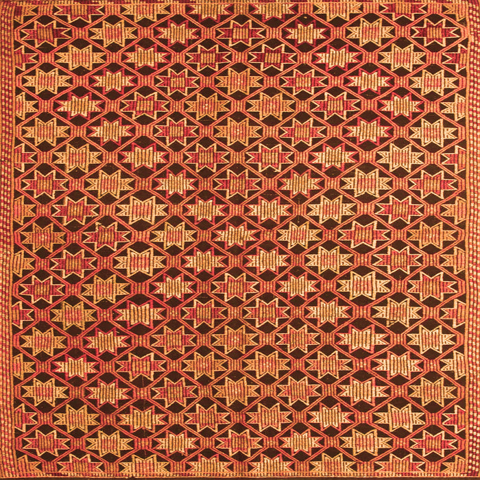 Serging Thickness of Abstract Orange Contemporary Rug, con877org