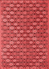 Abstract Red Contemporary Rug, con877red