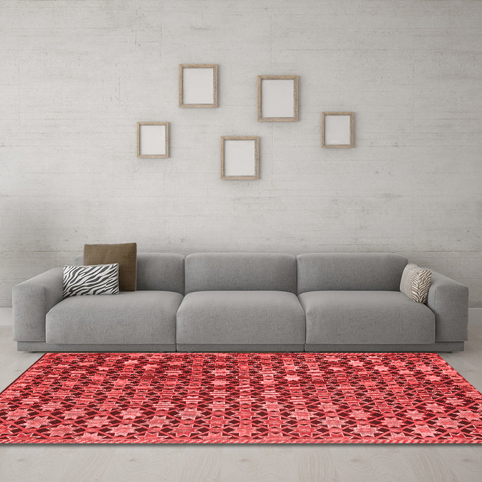Contemporary Red Washable Rugs
