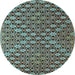 Round Machine Washable Abstract Light Blue Contemporary Rug, wshcon877lblu