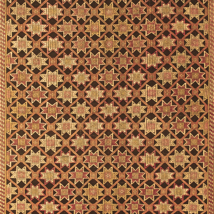 Machine Washable Abstract Brown Contemporary Rug, wshcon877brn