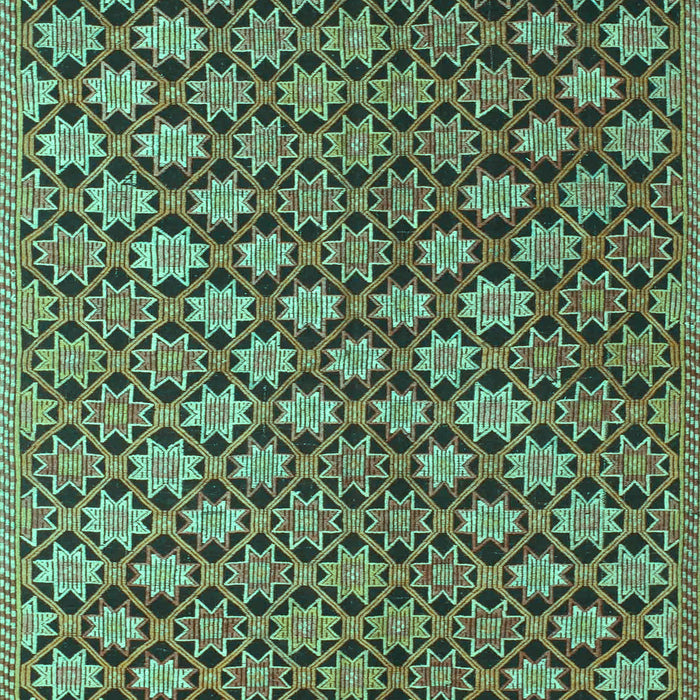 Abstract Turquoise Contemporary Rug, con877turq