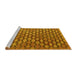 Sideview of Machine Washable Abstract Yellow Contemporary Rug, wshcon877yw