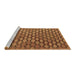 Sideview of Machine Washable Abstract Brown Contemporary Rug, wshcon877brn