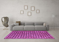 Machine Washable Abstract Purple Contemporary Rug, wshcon877pur