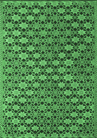 Abstract Emerald Green Contemporary Rug, con877emgrn