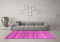 Machine Washable Abstract Pink Contemporary Rug, wshcon878pnk