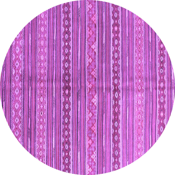 Round Abstract Purple Contemporary Rug, con878pur