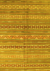 Abstract Yellow Contemporary Rug, con878yw