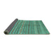 Sideview of Abstract Turquoise Contemporary Rug, con878turq