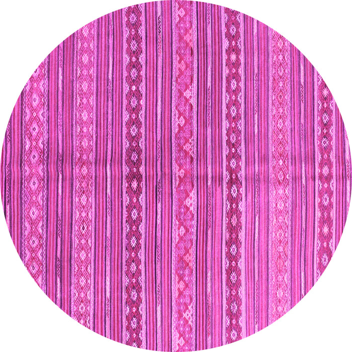 Round Abstract Pink Contemporary Rug, con878pnk