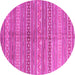 Round Abstract Pink Contemporary Rug, con878pnk