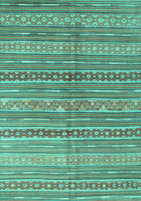 Abstract Turquoise Contemporary Rug, con878turq