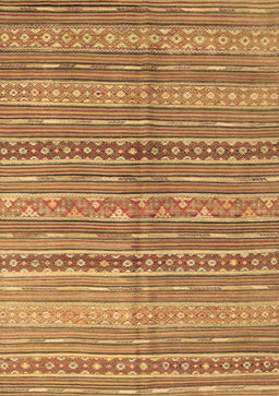 Abstract Brown Contemporary Rug, con878brn