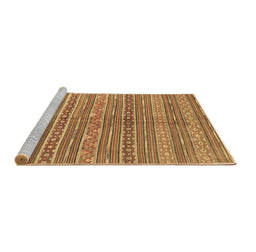 Sideview of Machine Washable Abstract Brown Contemporary Rug, wshcon878brn