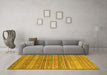 Machine Washable Abstract Yellow Contemporary Rug in a Living Room, wshcon878yw