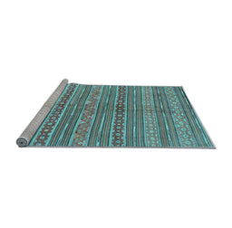 Sideview of Machine Washable Abstract Light Blue Contemporary Rug, wshcon878lblu