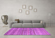 Machine Washable Abstract Purple Contemporary Area Rugs in a Living Room, wshcon878pur