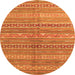 Square Abstract Orange Contemporary Rug, con878org