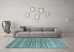 Machine Washable Abstract Light Blue Contemporary Rug in a Living Room, wshcon878lblu