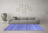 Machine Washable Abstract Blue Contemporary Rug, wshcon878blu