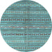 Round Machine Washable Abstract Light Blue Contemporary Rug, wshcon878lblu