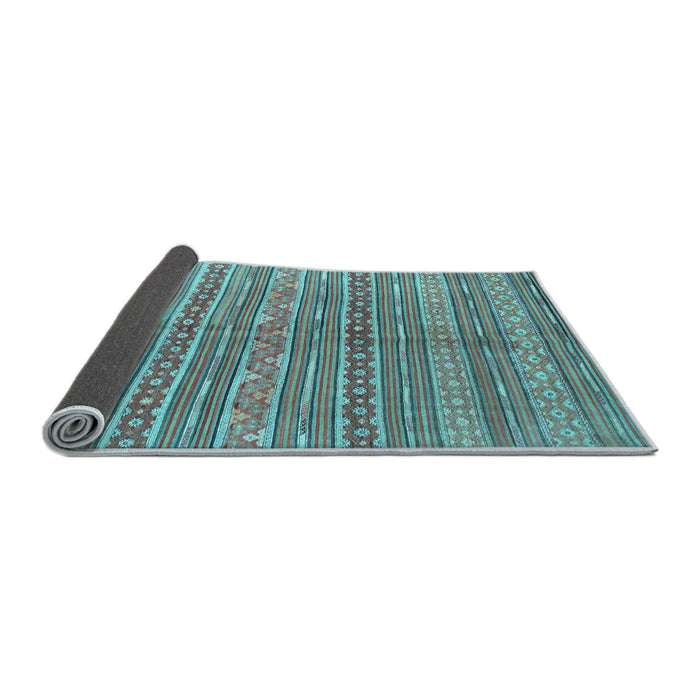 Sideview of Abstract Light Blue Contemporary Rug, con878lblu