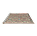 Serging Thickness of Machine Washable Contemporary Light French Beige Brown Rug, wshcon879