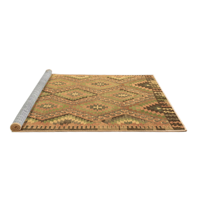 Sideview of Machine Washable Southwestern Brown Country Rug, wshcon879brn