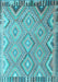 Machine Washable Southwestern Light Blue Country Rug, wshcon879lblu