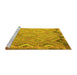 Sideview of Machine Washable Southwestern Yellow Country Rug, wshcon879yw