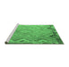 Sideview of Machine Washable Southwestern Emerald Green Country Area Rugs, wshcon879emgrn