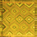 Square Southwestern Yellow Country Rug, con879yw