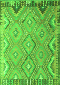 Southwestern Green Country Rug, con879grn