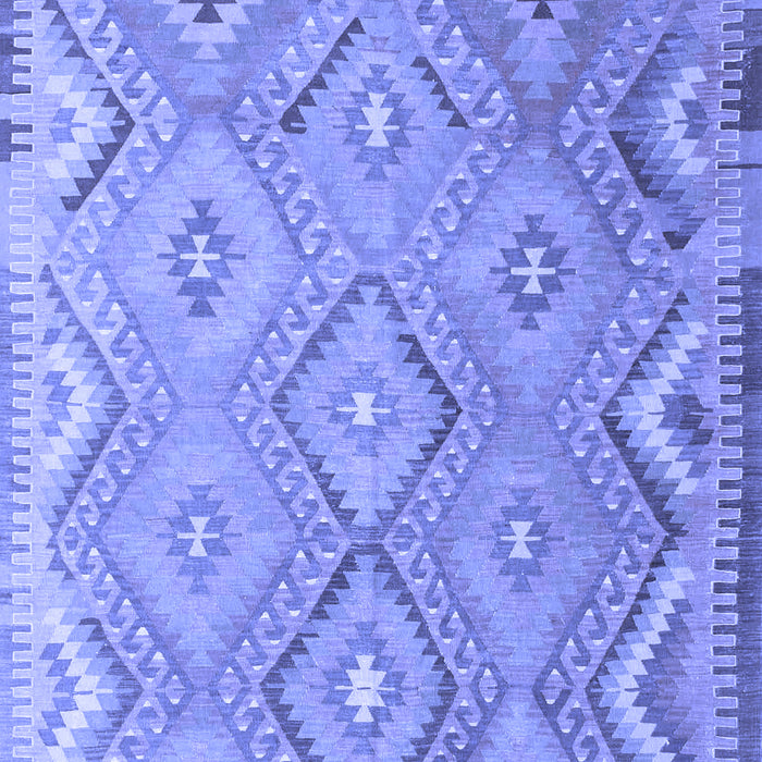 Machine Washable Southwestern Blue Country Rug, wshcon879blu