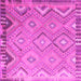 Square Southwestern Pink Country Rug, con879pnk