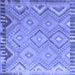 Square Southwestern Blue Country Rug, con879blu