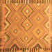 Round Machine Washable Southwestern Orange Country Area Rugs, wshcon879org