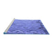 Sideview of Machine Washable Southwestern Blue Country Rug, wshcon879blu