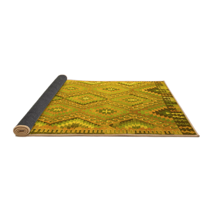 Sideview of Southwestern Yellow Country Rug, con879yw