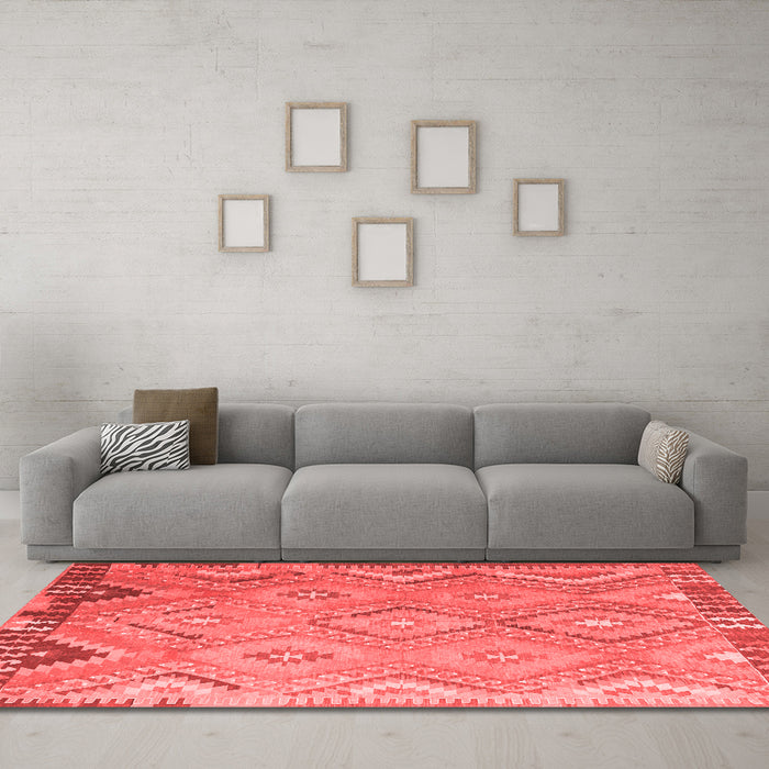 Country Red Washable Rugs