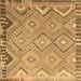 Square Southwestern Brown Country Rug, con879brn