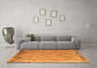 Machine Washable Southwestern Orange Country Area Rugs in a Living Room, wshcon879org