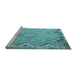 Sideview of Machine Washable Southwestern Light Blue Country Rug, wshcon879lblu