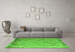 Machine Washable Southwestern Green Country Area Rugs in a Living Room,, wshcon879grn