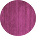 Round Abstract Purple Contemporary Rug, con87pur