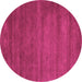 Round Abstract Pink Contemporary Rug, con87pnk