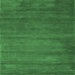 Square Machine Washable Abstract Emerald Green Contemporary Area Rugs, wshcon87emgrn
