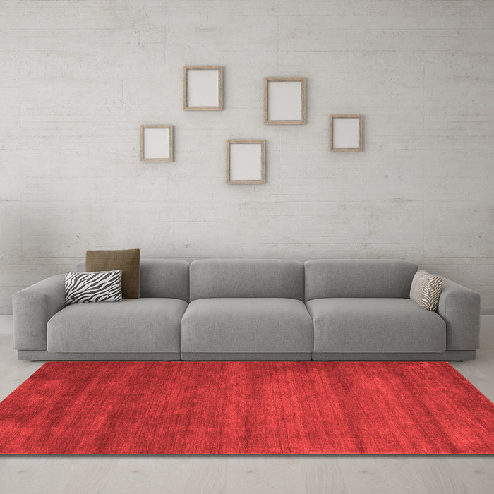 Contemporary Red Washable Rugs