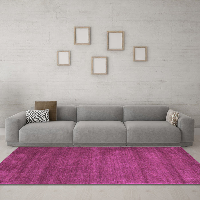 Machine Washable Abstract Purple Contemporary Area Rugs in a Living Room, wshcon87pur